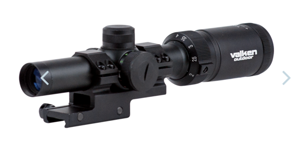 VALKEN - Mira telescópica 1-4x20 con retícula Mil-Dot de montaje
