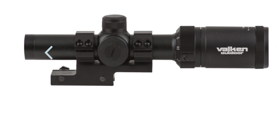 VALKEN - Mira telescópica 1-4x20 con retícula Mil-Dot de montaje