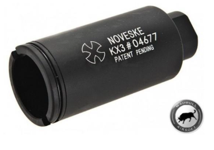 Madbull Noveske KX3 Amplificador de sonido ajustable Flashhider (Color: Negro / Negativo de 14 mm)