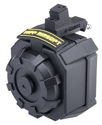 TAPP Airsoft Drum Magazine con adaptador para pistolas Airsoft con retroceso de gas (Modelo: EF GLOCK / "Blok" Electric Drum / No Mag)