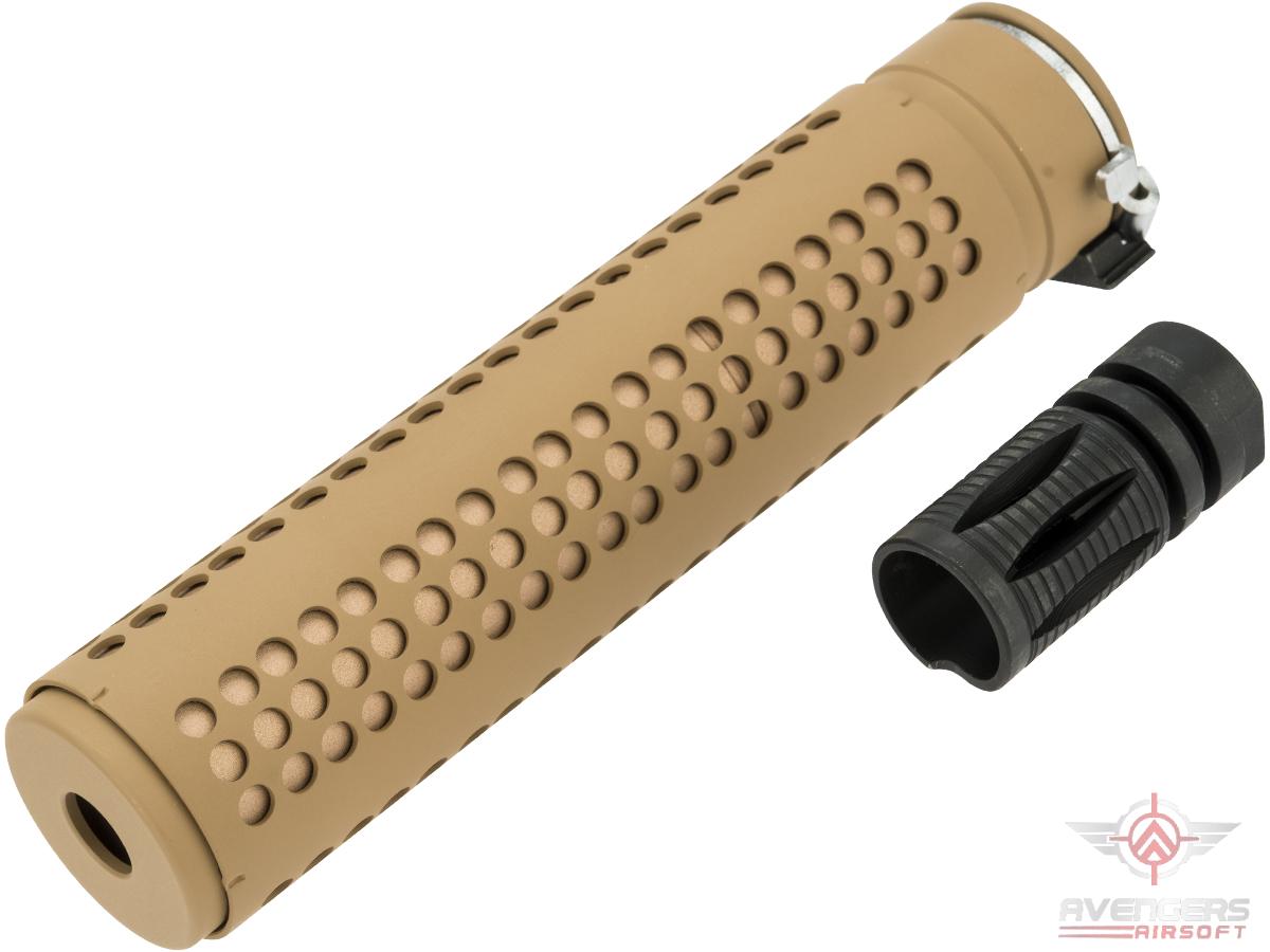 AVENGERS - Silenciador simulado QD para rifles Airsoft AEG negativos de 14 mm