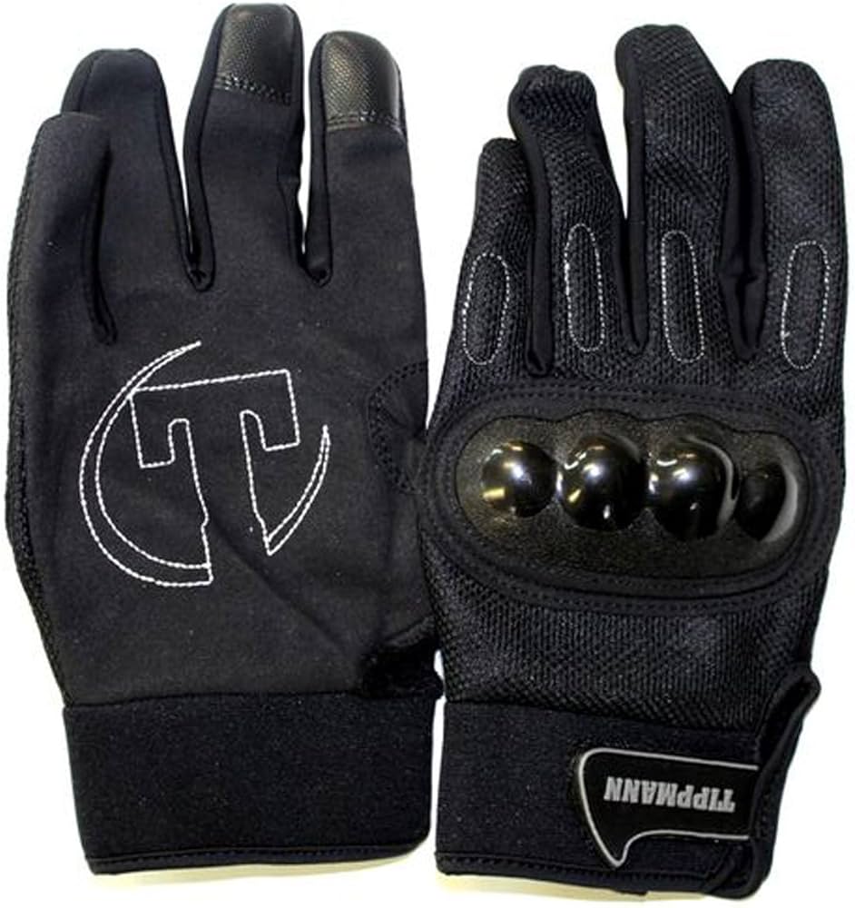 TIPPMANN Hard Knuckle Tactical & Paintball Gloves, Black, One Size