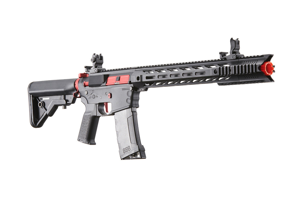 Lancer Tactical Gen 3 M4 SPR Interceptor Airsoft AEG Rifle with Red Accents