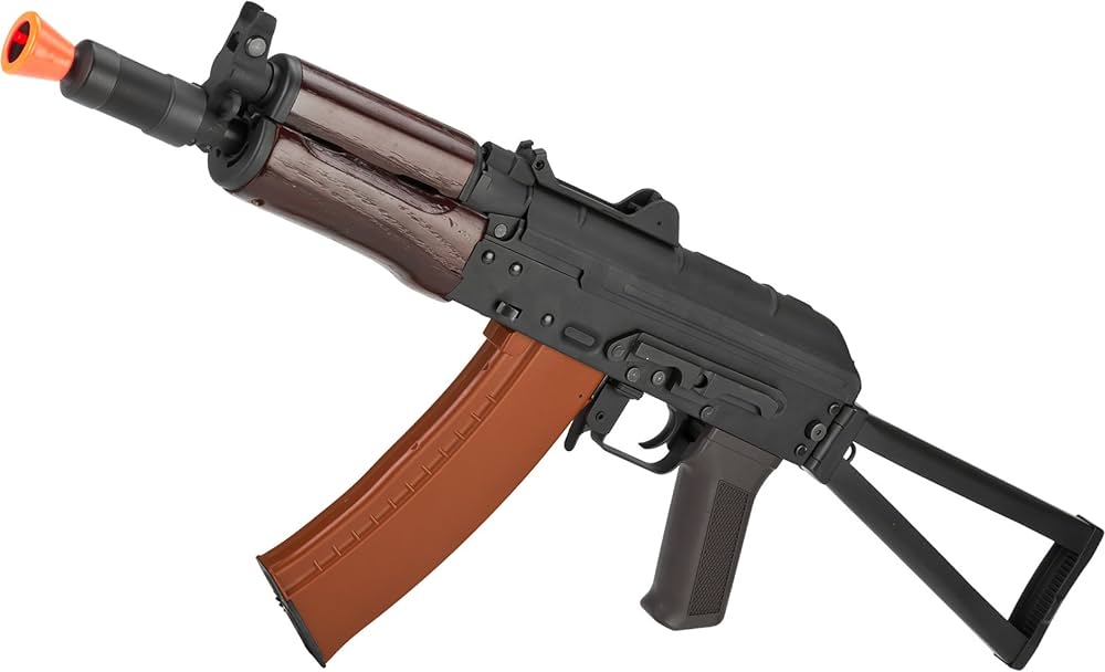 CYMA Standard Stamped Metal AK74U con culata plegable de acero y muebles de madera 