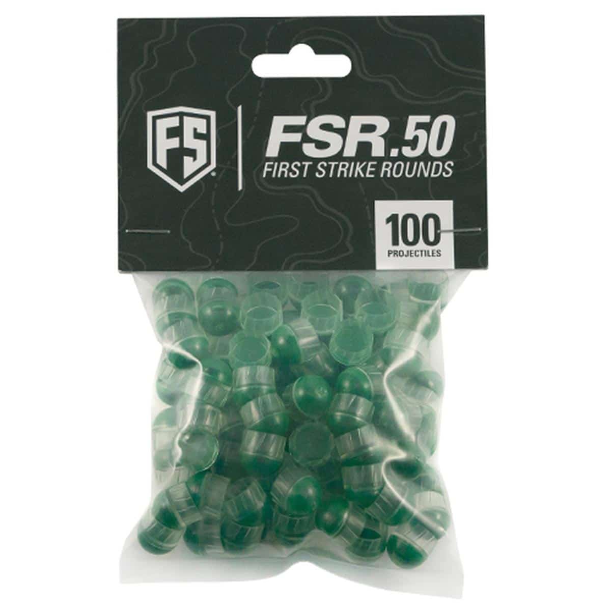 First Strike FSR bolas de pintura calibre .50, 100 unidades, relleno verde transparente 