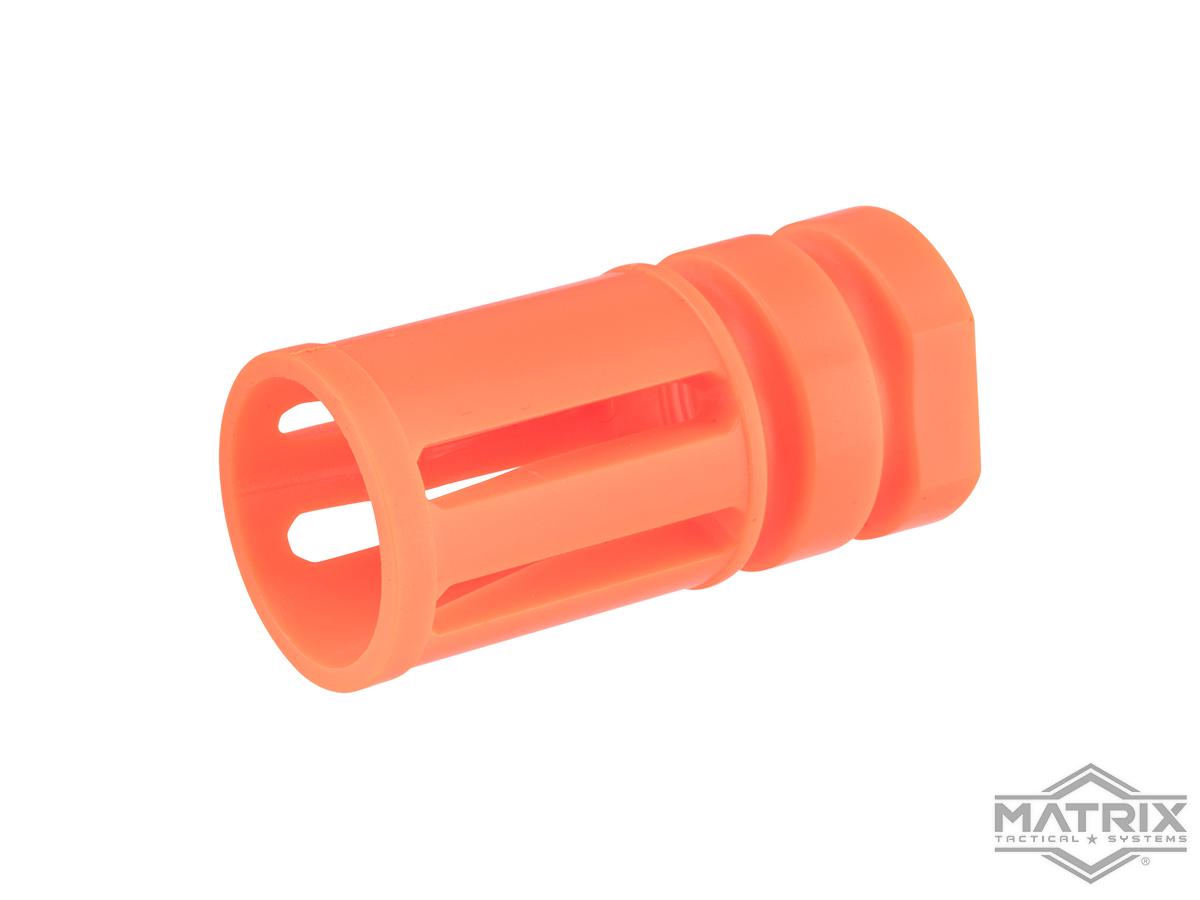 Matrix Bird Cage Type Orange Flashhider for Airsoft AEG Rifles (Thread: 14mm Negative)