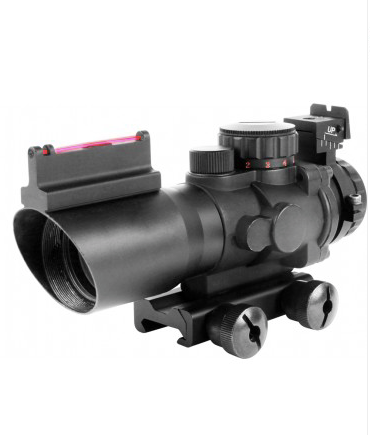 Aim Sports - 4X32mm Tri-Illuminated Scope w/ Fiber Optic Sight Mil-Dot Reticle