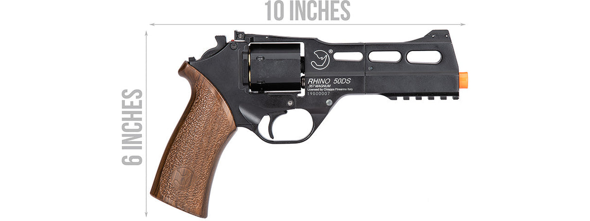 BO MANUFACTURE - CHIAPPA RHINO - Revólver 50DS .357 Pistola Airsoft estilo Magnum (Negro) 