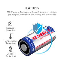 TENERGY - Batería de Litio CR123A con Protección PTC