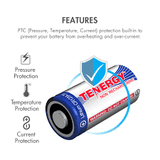 TENERGY - CR123A Lithium Battery with PTC Protection